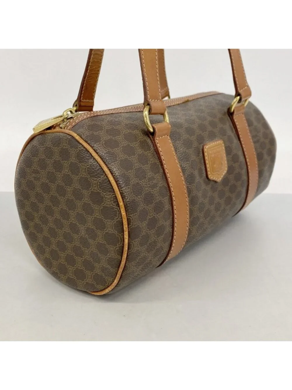 Celine Handbag Macadam Brown Gold